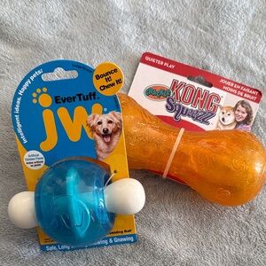 Kong Squeezz Orange and Ever Tuff wobble ball